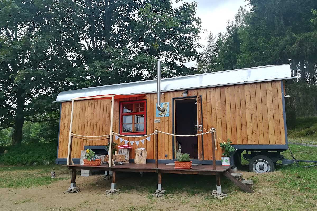Benno Der Wagen Ferienhaus Auf Radern Kleintettau Frankenwald Rennsteig