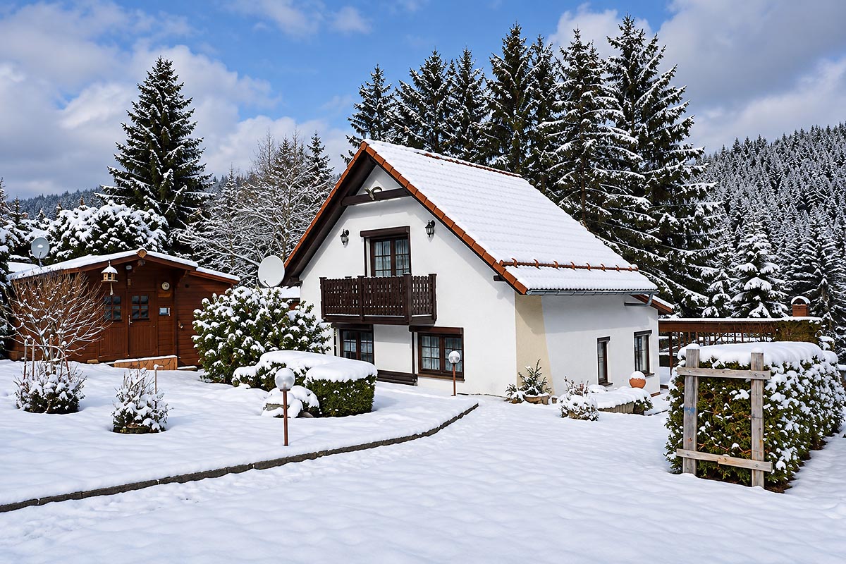 Das Ferienhaus im Winter