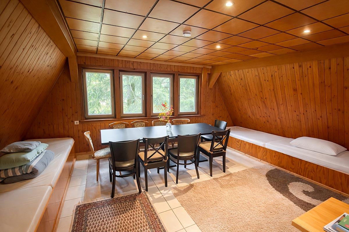 Blick in eine Finnhütte