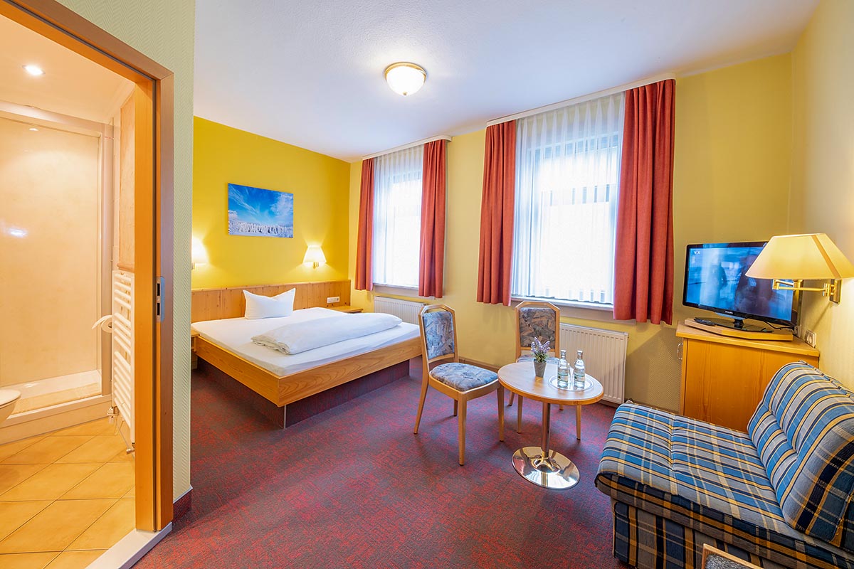 Blick in ein Gästezimmer