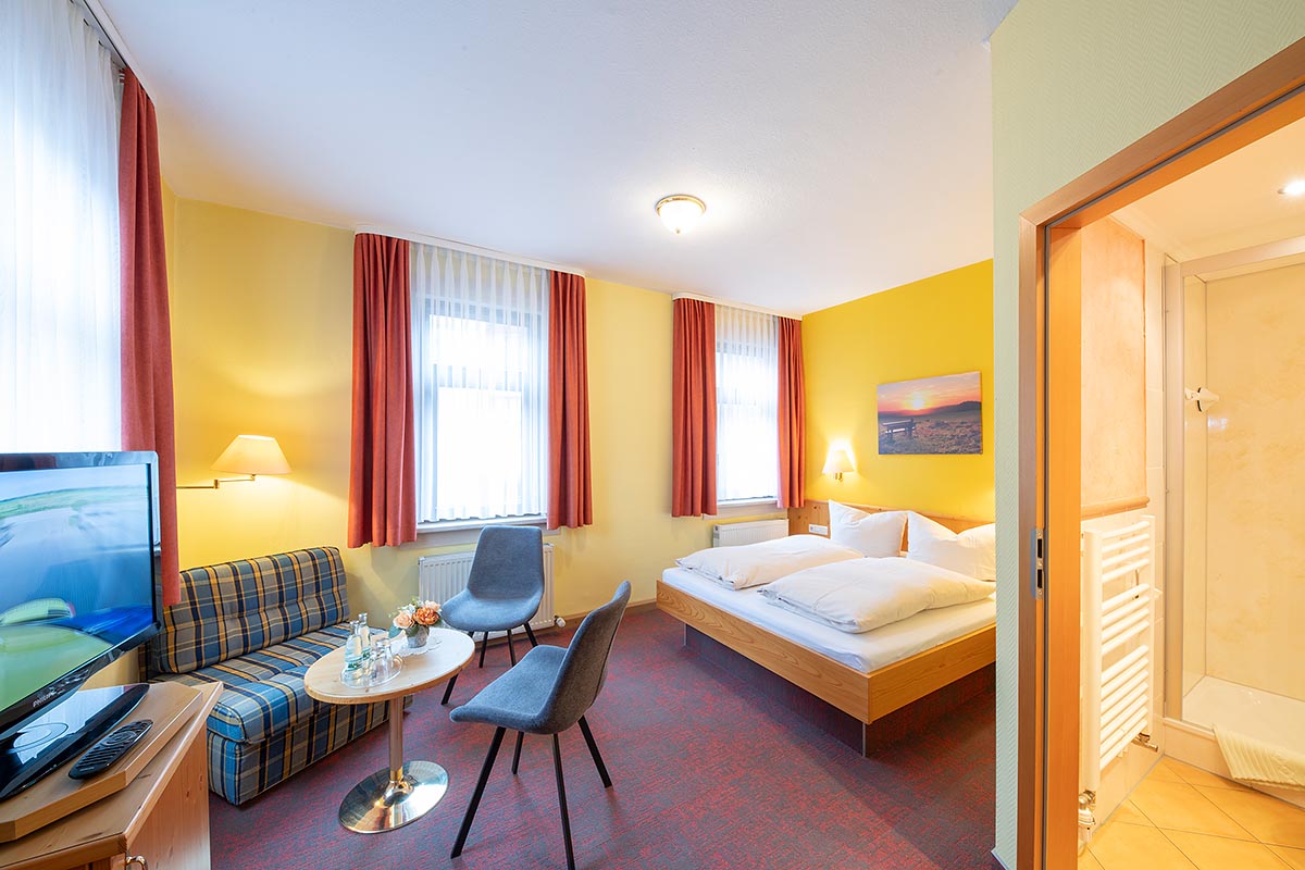 Blick in ein Gästezimmer