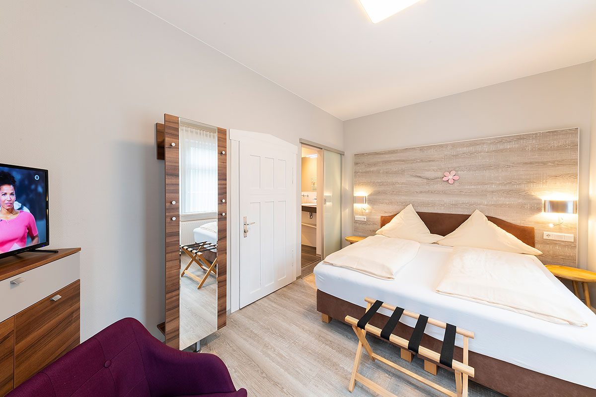 Blick in ein Gästezimmer