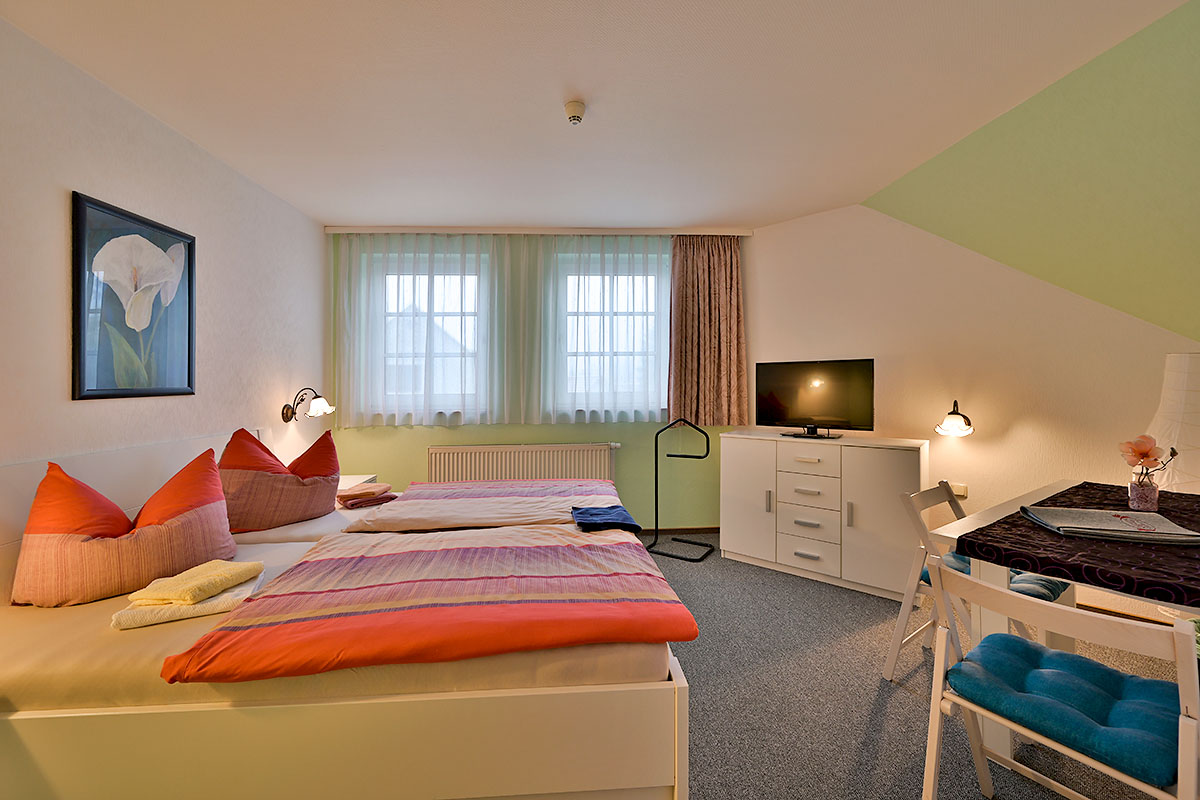 Blick in ein Doppelzimmer