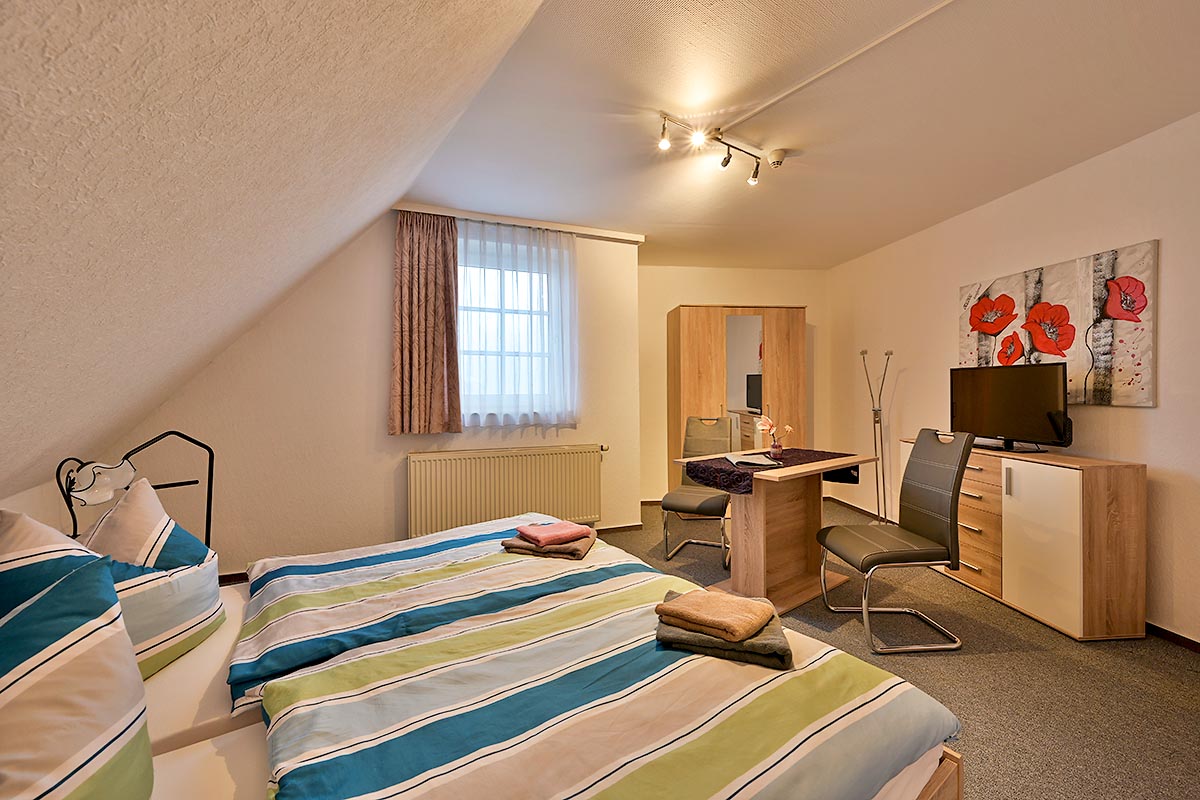 Blick in ein Doppelzimmer