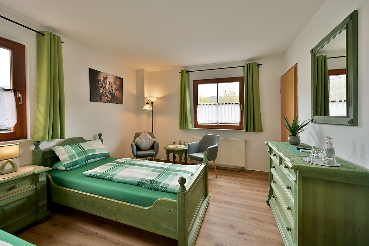 Blick in ein Gästezimmer