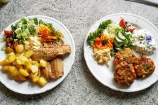 Beispiel Essen (Brathering / Gemüsebratlinge)