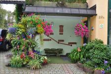 Blumenpracht vor dem Haus