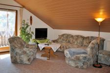 Wohnbereich mit Couch und TV