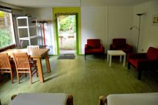 Blick in eine Wanderhütte