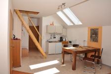 Ferienwohnung im Dachgeschoss, Essbereich