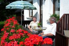 Balkon mit herrlicher Bepflanzung