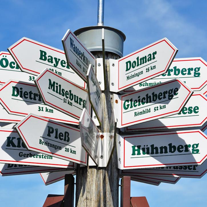 Beschilderung auf dem Inselsberg