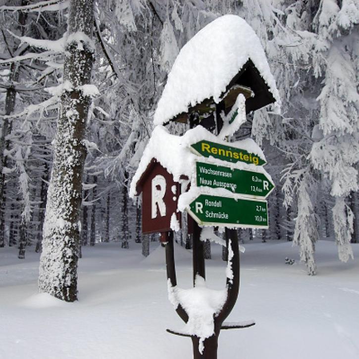 Wegweiser im Winter