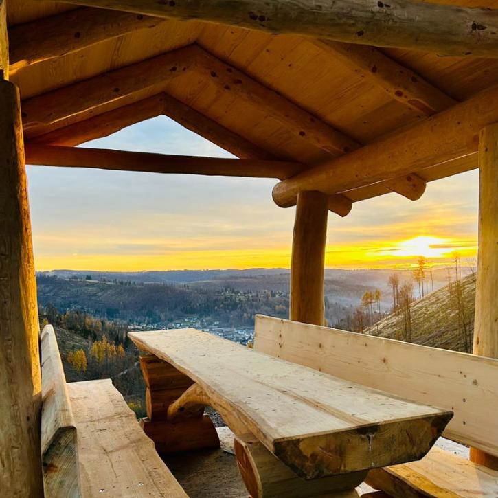 Blick von der neuen Schutzhütte