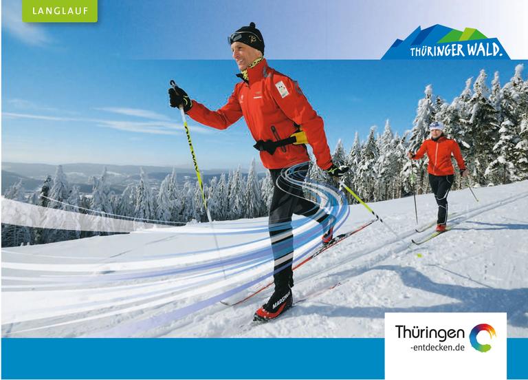 Broschüre mit empfehlenswerten Langlaufstrecken im Thüringer Wald / am Rennsteig